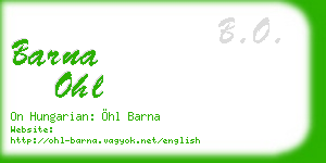 barna ohl business card