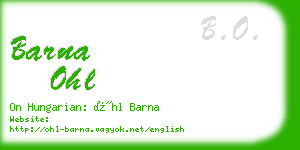 barna ohl business card